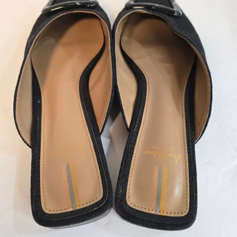 SAM EDELMAN LAVINA MULE LINEN BUCKLE FLATS, SIZE 9 - Picture 5 of 7